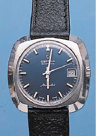 CERTINA HERRENARMBANDUHR NEW ART, REF.-NR. 5801/213, SCHWEIZ UM 1969, EDELST. MASSIV, EINSCHALENGEH., GET. A-WELLE, BEI FERTIGST. ...