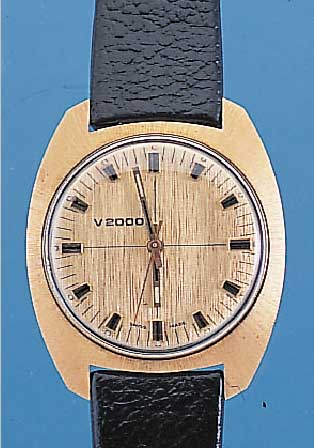 VOUMARD HERRENARMBANDUHR, REF.-NR. V2000, SCHWEIZ UM 1969, METALLSTüLPGEH. HARTVERG., SELTENES WERK IN GER. STüCKZ. GEFERT., SOGEN. BACKWINDER ...
