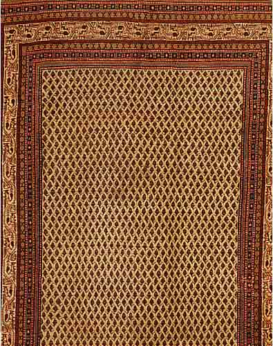 INDO-MIR, 351 X 254CM, EHZ 2-3 FLOR WOLLE, CA.10 JAHRE, MOTTENFRAS