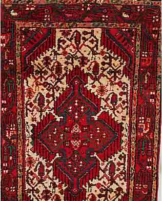 HAMADAN, PERSIEN, 130 X 80CM, EHZ 3 FLOR WOLLE, CA.30 JAHRE