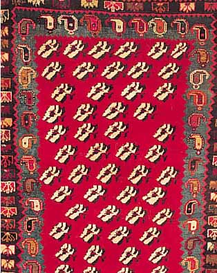 GABBEH, PERSIEN, 211 X 124CM, EHZ 3 WOLLE AUF WOLLE, CA.50 JAHRE