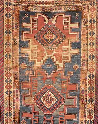 KAZAK, RUSSLAND, 160 X 111CM, EHZ 4 WOLLE AUF WOLLE, UM 1900