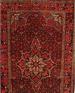 BIDJAR, PERSIEN, 214 X 130CM, EHZ 4-5 FLOR WOLLE, CA.60 JAHRE
