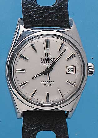 TISSOT HERRENARMBANDUHR MODELL SEASTAR, REF-NR. 42514-5, SCHWEIZ UM 1964, EDELST., BODEN GESCHR., BEI FERTIGSTELL. WASSERGESCH., RESERV. FüR ...