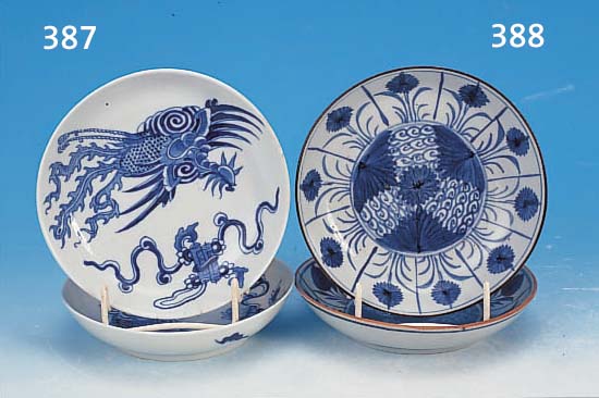 PAAR SCHäLCHEN, CHING-LUNG, CHINA, UM 1750/60, PORZELLAN, PHOENIXDEKOR, MIN. AM RAND HAAR-RISSIG, D. 14.5 CM