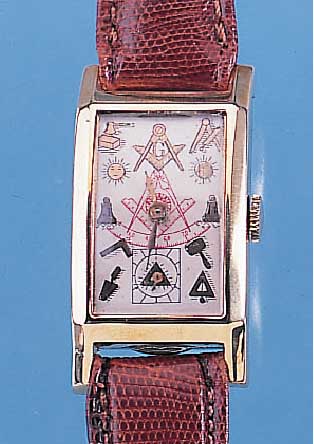 IMPERIAL HERRENARMBANDUHR, SCHWEIZ/USA UM 1940, METALL RECT.-GEH. VERG., EDELST.-BODEN GEDR., IN SICH GEW., BLATT REST., ...