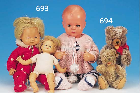 KONVOLUT ZWEI TEDDYBäREN, HERRMANN UND STEIFF, WOHL 70ER JAHRE, H. 22/28 CM