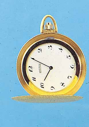ROAMER FRACKUHR, SCHWEIZ UM 1968, GG 585/ 000, BEIDE SCHALEN MATT., EMAILFARB. KONTRAST-ZIFFERBL., 17 ST., MST KAL., RINGUNR., FLACH- SPIR., ...