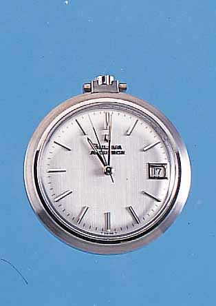 BULOVA FRACKUHR ACCUTRON, REF.-NR. 723-1, SCHWEIZ UM 1969, EDELST., BODEN GESCHR., VERS.BLATT, STIMMGABELSCHW.-PRINZIP PATENT VON BULOVA, WERK ...