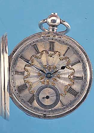J. BRITTON HERRENTASCHENUHR LEPINE, REF.-NR.8511, ENGLAND UM 1880, STERLINGSILBER, HALL- MARK VON LONDON, STAUBSCHUTZ, SCHLüSSELAUFZUG,AUFW. ...