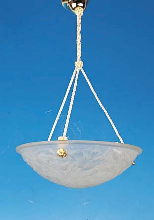 DECKENLAMPE, FRANKREICH, 30ER JAHRE, UNSIGNIERT, MONTUR SPäTER, MIN. BEST. D. 35 CMINTAKT