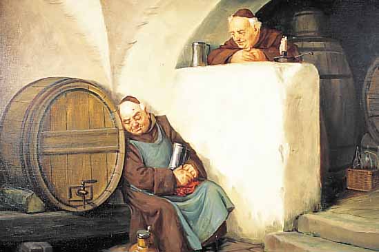 FINGER, HANS, DüSSELDORFER MALER DES 20.JH., IN DER KLOSTERKELLEREI, ÖL/LWD, RE. U. SIGN., CA. 66 X 80 CM, R.