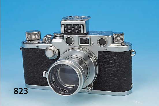 LEICA IIIF, NO. 593658, BJ. CA.1951 MIT SUM-MAR 50MM 1:2; DAZU UVA FILTER UND METRAPHOT BELICHTUNGSMESSER, ZUSTAND 4F