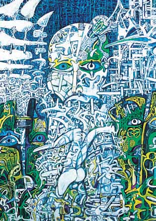 Malyshew, Konstantin, * 1951 Rastorkaja Oblast Gedankenaustausch, Öl/Lwd., signiert, 60 x 50 cm, der Künstler stud. an der Kunstakademiein Rostow ...