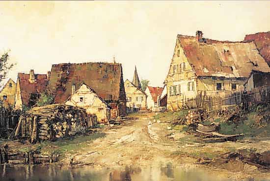 BRöCKER, ERNST, 1893-1963 MüNCHEN, AN DER ALTMüHL, ÖL/LWD, RE. U. SIGN. UND BEZ. MüNCHEN, VERSO AUF DEM KEILRAHMEN ...