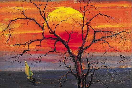 HILD, DEUTSCHER KüNSTLER UM 1970, SONNEN- UNTERGANG üBER DEM MEER, ÖL/LWD., SIGN., DAT. 1972, 71 X 85 CM, R.