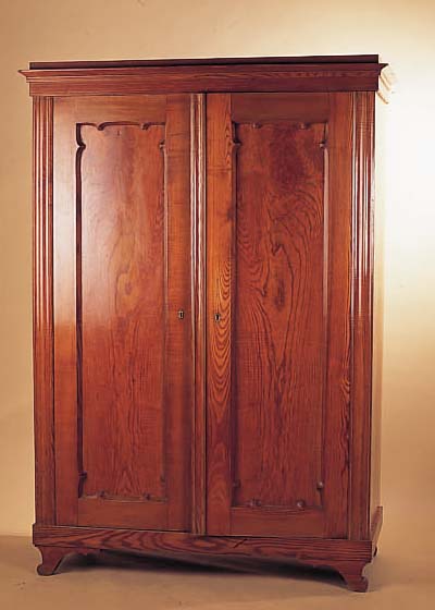 SCHRANK, DEUTSCH, UM 1860, ULME MASSIV, ZWEITüRIG, ZERLEGBAR, CA. 190 X 133 X 60 CM