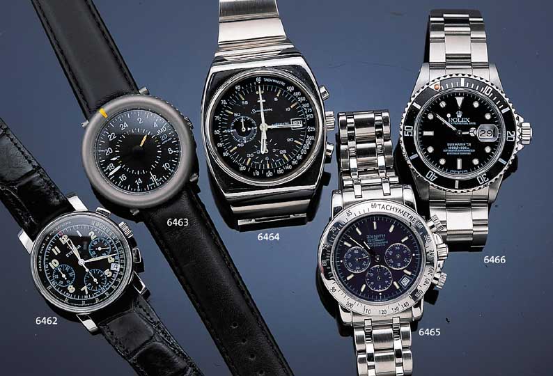 OMEGA HERRENARMBANDCHRONOGRAPH SPEEDMASTER- 125, REF.-NR. 378-0801, SCHWEIZ UM 1974, EDELST. MASSIV GEH., STüLPAUSF., BODEN ...