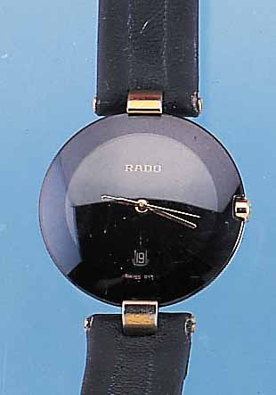 RADO DAMENARMBANDUHR, REF.-NR. 01843033, SCHWEIZ UM 1994, EDELST. TEILW. HARTVERG., BOMB. SAPHIRGL., üBER GESAMT. DURCHM. VERL., ...
