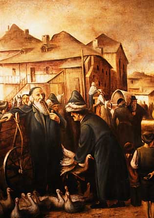 JULISSE MARKT, MARKTGESCHEHEN, ÖL/LWD., UNSIGN., L. HAARRISSIG, 80 X 60 CM