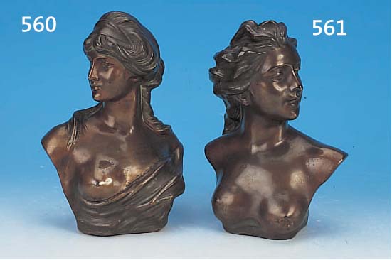 BüSTE, LAMBEAUX, JEF., BILDHAUER, *1852, UM 1900, MASSE GALVANISIERT, H. 23 CM, SIGNIERT, DEKORATIV, L. ALTERSSPUREN