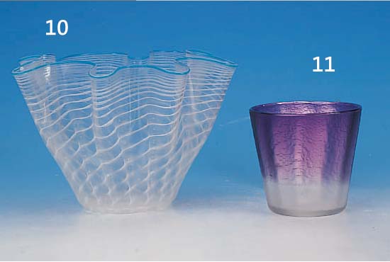 VASE, DAUM NANCY, UM 1895, GLAS, PARTIELL LILAFARBEN üBERFANGEN, H.12.5 CM, D. 13,5