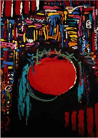 RADOV, MICHA, ABSTRAKTE KOMPOSITION, ÖL/LWD., RüCKSEITIG BEZEICHNET UND DATIERT 1988, 80 X 60 CM