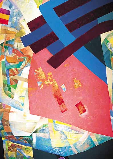 Schermann, abstrakte Komposition, rückseitigsign. , bezeichnet und dat. 1988, 110 x 145 cm, im Bild monogrammiert