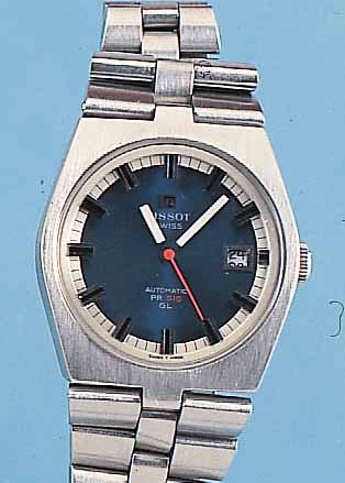 TISSOT HERRENARMBANDUHR AUTOMATIK, REF.-NR. 44672-3X, SCHWEIZ UM 1970, EDELST., EDELST.- BAND, BODEN GESCHR., AUFWEND. BLATT IN 2 EBE- NEN, SERIE ...