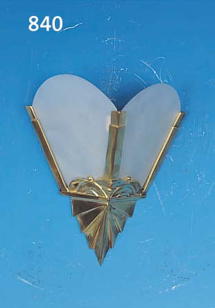 2 WANDLEUCHTEN, FRANKREICH, 20ER JAHRE, MESSINGTUR, ART DECO, NEU EINGSETZTE GLAS- SCHEIBEN, MATTIERT, H. 28 CM, ELEKTR.