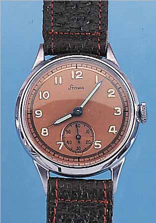 KONVOLUT: 2 STOWA HERRENARMBANDUHREN, UNGE- TR. LAGERW., FüR DEN DTSCH. MARKT, UM 1939, BEIDE METALLGEH. HARTVERCHR., ORIG.-LEDERB. M. ...