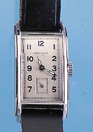 KONVOLUT: 2 HERRENARMBANDUHREN FüR DEN DEUT- SCHEN MARKT, 1X ORMO, GG 585/000, RECT.- GEH., FORMANKERW. VON DUROWE, 15 ST., VERG., UM 1940, ...