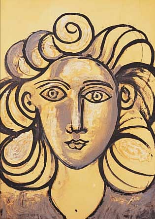 PICASSO, PABLO, 1881-1973, ZWEI FARBLITHOS, MIT PORTRäTS, JE CA. 35,5 X 36 CM, GEBRäUNT