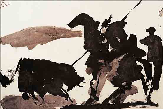 PICASSO, PABLO, 1881-1973, TORROS, LITHO- GRAPHIE, NUM. 36/50, CA. 42 X 53 CM, PP, LEICHT GEBRäUNT