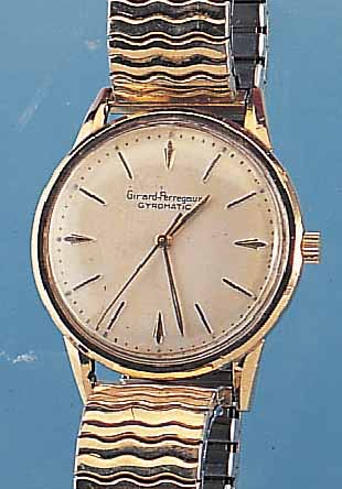 GIRARD PERREGAUX HERRENARMBANDUHR AUTOMATIK, REF.-NR. B2002, SCHWEIZ/USA UM 1964, GG-FIL-LED, EINSCHALENGEH., WERK VERG., 17 ST., ZEN- TRALROTOR, ...