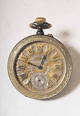 HERRENTASCHENUHR LEPINE, SCHWEIZ UM 1908, STAHL/NICKEL, RäNDER RELIEFIERT, GEPR. METALL-ZIFFERBL. BER., BRüCKENANKERW. VERN., SCHMUCK-SCHL., 15 ...