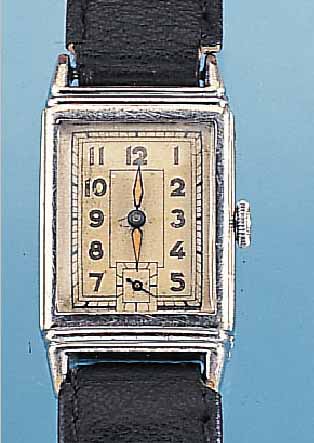 KONVOLUT: 3 HERRENARMBANDUHREN FüR DEN DEUT- SCHEN MARKT, 1938-1950, ALLE METALL, RECT.- GEH., BöDEN GEDR., LEDERB., 1X FÖRSTER, FORM- ANKERW. ...