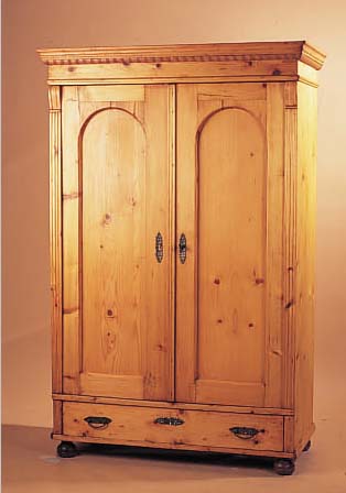 SCHRANK, SüDDEUTSCH, UM 1880/90, WEICHHOLZ, OHNE INNENEINRICHTUNG, MIT SCHUBLADE, ALTERS- SCHäDEN, 173 X 112 X 53 CM