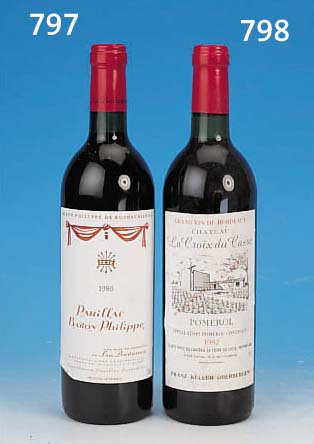 SECHS FLASCHEN ROTWEIN, LA COIX DU CASSE, POMEROL, 1982, GRAND VIN DE BOURDEAUX, IN- HALT NICHT GEPRüFT