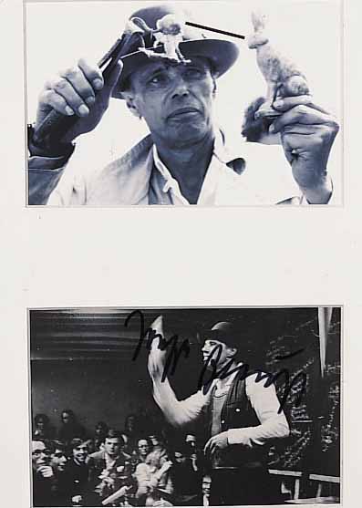 BEUYS, JOSEF, 1921 - 1986, VIER MULTIPLES, CA. 9 X 13 CM, 1 X HANDSIGNIERT