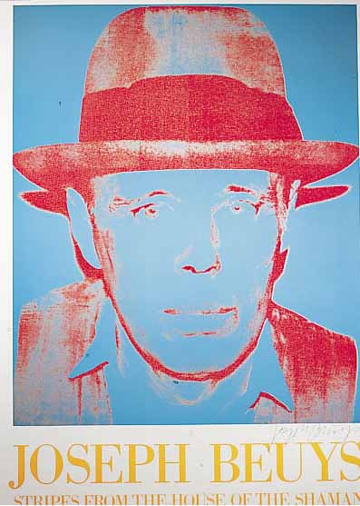 WARHOL, ANDY, 1928 - 1987, PLAKAT, 72,5 X 50 CM, PORTRäT DES JOSEPH BEUYS, VON DIESEM HANDSIGNIERT