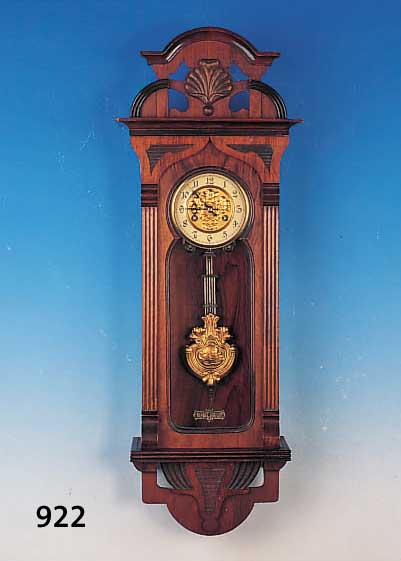 WANDUHR, JUGENDSTIL, JUNGHANS, UM 1910, VERZIERTES HOLZGEHäUSE, GESCHNITZT, ORIGINAL- AUFSATZ, DREISEITIG VERGLAST, PAPIERZIFFERN- RING, ...