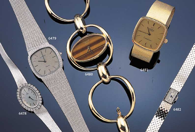CHOPARD DAMENSCHMUCKUHR, REF.-NR. 5038/1, SCHWEIZ UM 1977, GG 750/000 MASSIV-GEH. INCL. MASSIV-BANDGL., DESIGNERMODELL, AUFW. GESAMT- VERARB., ...