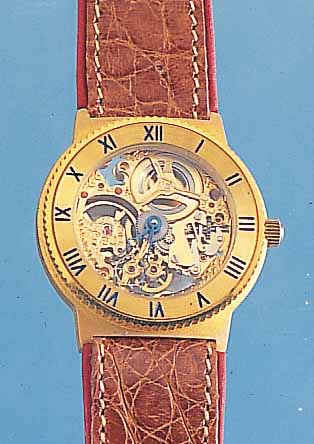 BREIL HERRENARMBANDUHR SKELETT, SCHWEIZ UM 1990, METALL MATT VERG., BEIDS. VERGL., 17 ST.HANDAUFZUG, SICHTWERK SCHMUCKGRAV. U. SKELETT.INCABL. ...