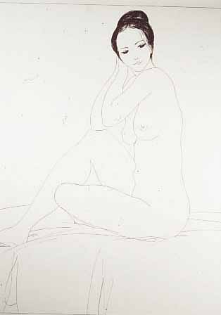 BENESCH, KAREL, GEB. 1932, SEDICI ACT, (SITZENDER AKT, LITHOGRAPHIE, HANDSIGNIERT, NUM. 39/60, DAT. 97, CA. 45,5 X 38 CM