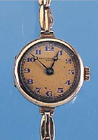 TISSOT DAMENGOLDBANDUHR, REF.-NR. 352350, SCHWEIZ UM 1928, GG 750/000 INCL. GG-ZUGGLIE- DERBAND, SCHARNIERB., GLASR. GEDR., VERG. BLATT, ...