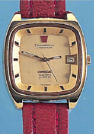 OMEGA HERRENARMBANDUHR CONSTELLATION, REF.- NR. 198/0027, SCHWEIZ UM 1970, EDELST., STAR- KE GG-HAUBE, BODEN GESCHR., IM ZENTRUM DES BODENS ...