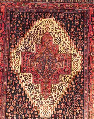 SENNEH,PERSIEN CA 155 X 124 CM. .EHZ 3. CA 40 JAHRE.FLOR WOLLE.