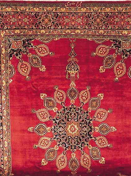 MESCHED SIGN,PERSIEN CA 383 X 295 CM. . EHZ 3-4.FLOR WOLLE.CA 50 JAHRE.