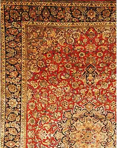 NADJAFABAD,PERSIEN CA 412 X 280 CM. .EHZ 3 FLOR WOLLE.CA 50 JAHRE.